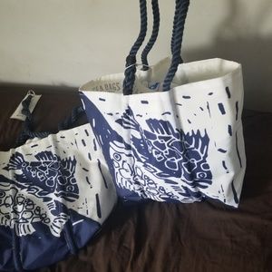 Fish Print Tote (never used)